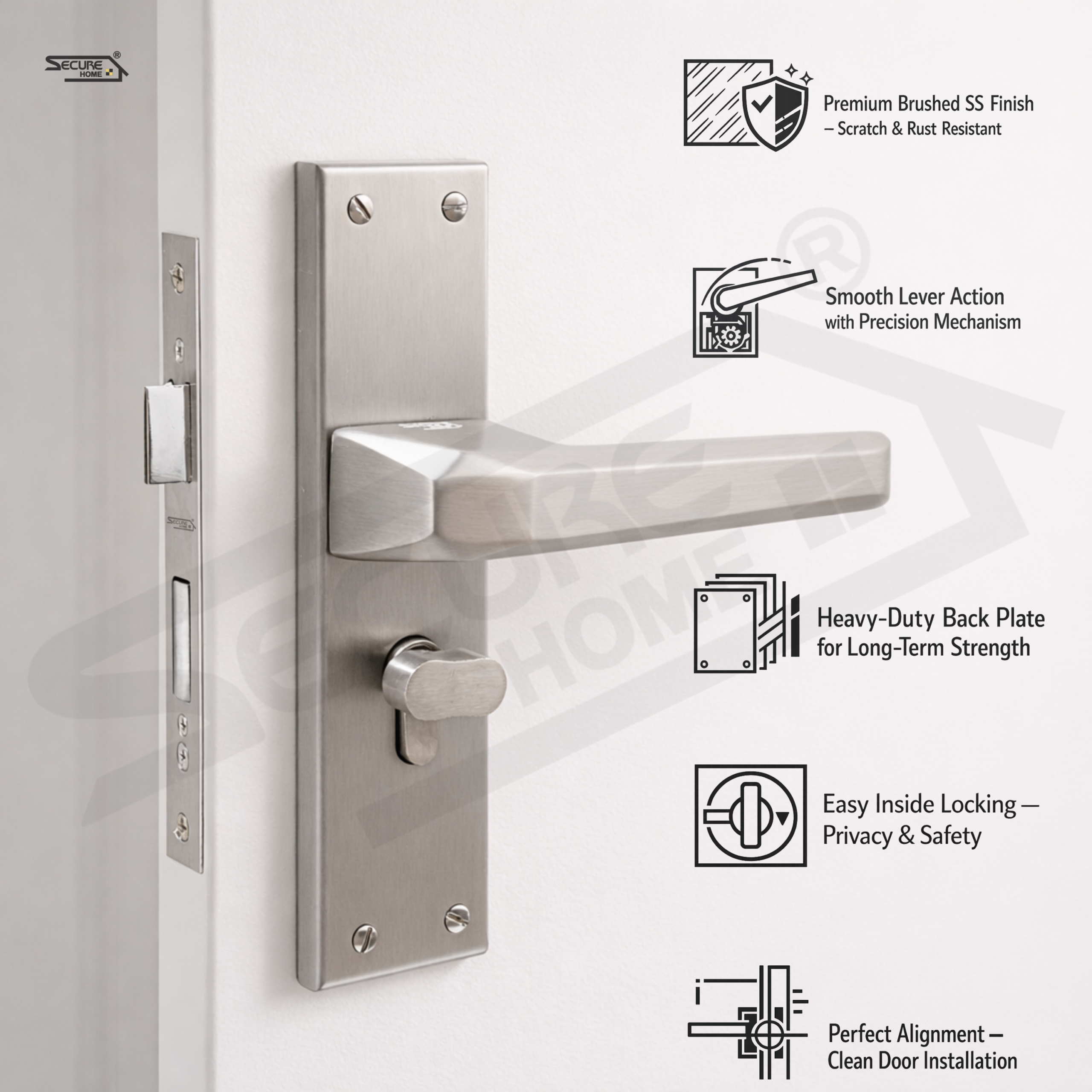 This is a SS Finish Mortise Handle lock
