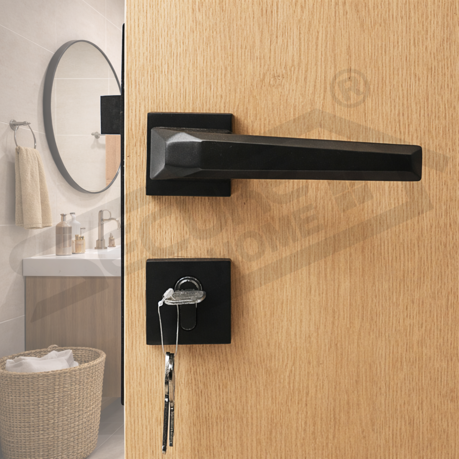 Black Finish Mortise door handle lock